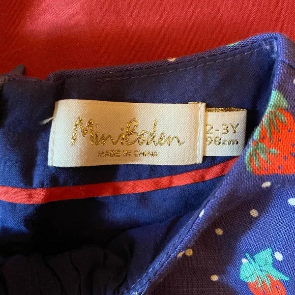 Mini Boden Blue Strawberry 🍓Dress - Picture 4 of 5